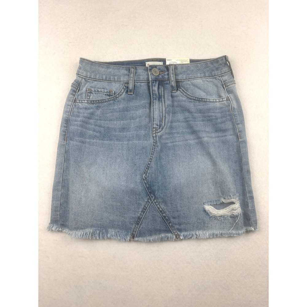 SO Denim‎ Skirt Womens 5 Distressed Raw Hem Y2K Casual NWT